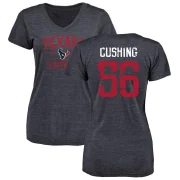 Brian Cushing Women's Houston Texans Distressed V-Neck T-Shirt Navy