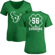 Brian Cushing Women's Houston Texans St. Patrick's Day V-Neck T-Shirt Green