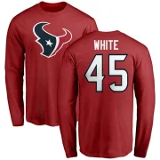 Devin White Men's Houston Texans Logo Long Sleeve T-Shirt - Red White