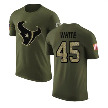 Devin White Men's Houston Texans Olive Salute to Service T-Shirt White