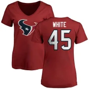 Devin White Women's Houston Texans Logo Slim Fit T-Shirt - Red White