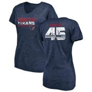 Devin White Women's Houston Texans Retro V-Neck T-Shirt - Navy White