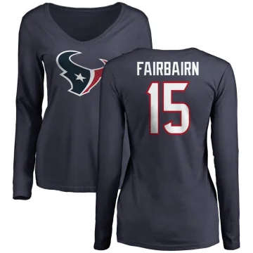 Ka'imi Fairbairn Women's Houston Texans Logo Slim Fit Long Sleeve T-Shirt - Navy