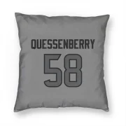 Scott Quessenberry Houston Texans   Silver Pillow Cover (18 X 18)